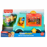 Fisher-Price Little People Serve It Up Food Truck, Push-Along Musical Toy Vehicle w/ Figures