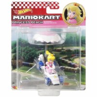 Mattel Hot Wheels® Mario Kart Princess Peach B-Dasher + Peach Parasol Figure Perspective: Main