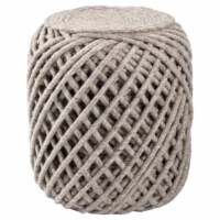 Jaipur Living Scandinavia Wool Pouf in Gray