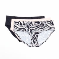 Dip Invisible Line Bikini Women's Large - Black/Pink/Marble Print Perspective: Main