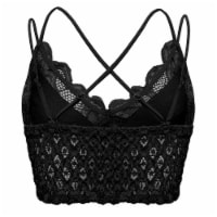 Dip Crochet Lace Bralette - Black Perspective: Main