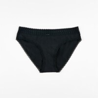 Dip Cotton Stretch Lace Waistband Bikini Underwear - Black Perspective: Main