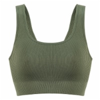 Dip Seamless Ribbed Olive Bralette Perspective: Main