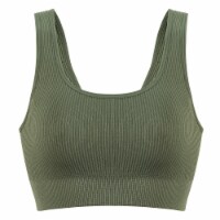Dip Seamless Ribbed Olive Bralette Perspective: Main