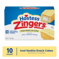 Hostess Zingers Snack Cakes, Artificially Flavored Iced Vanilla Cake Perspective: Main