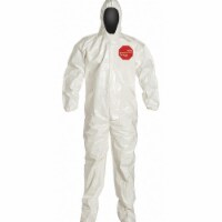 Dupont Hooded Coverall w/Socks,White,7XL,PK12  SL122BWH7X001200