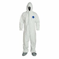 Dupont Hooded Coveralls,White,XL,Elastic,PK6  TY122SWHXL0006G1