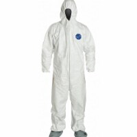 Dupont Hooded Coverall w/Boots,White,L,PK25  TY122SWHLG0025NF