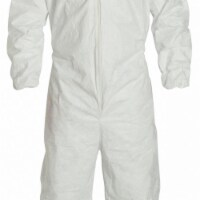 Dupont Collared Coveralls,White,M,Elastic,PK6  TY125SWHMD0006G1