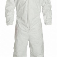 Dupont Collared Coveralls,White,2XL,Elastic,PK6  TY125SWH2X0006G1