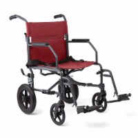 Medline Burgundy Basic Transport Chair Perspective: Main