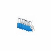 Brady Padlock,6 Pins,Blue,PK6 SDAL-BLU-38ST-KD6