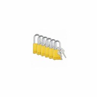 Brady Padlock,6 Pins,Yellow,PK6 SDAL-YLW-38ST-KA6