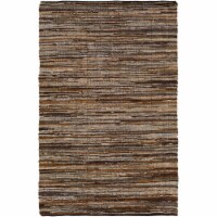 Mossy Oak LGC1000-69 Log Cabin Hide, Leather & Fur 6 ft. x 9 ft. Rectangle Area Rug, Multi Co