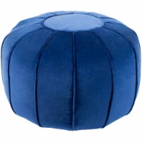 Surya CVPF016-202014R 20 x 20 x 14 in. Cotton Velvet Round Velvet Pouf, Navy
