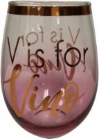 West Coast Novelty Corp. Galentine's Day Wine Glasses - Pink/Gold Perspective: Main