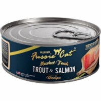 Fussie Cat 888641138470 Market Fresh Trout & Salmon Pate Wet Cat Food - 5.5 oz - Case of 24