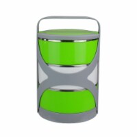Avon Stacking Food Storage Containers with Carrying Holder, Green & White