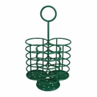 Avon 33537589 10 in. 3-Slot Metal Utensil Holder, Green