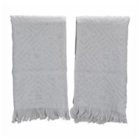 Avon 33537594 22 in. Fringed Hand Towel Kitchen Decor, Gray - Set of 2
