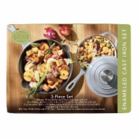 Dash of That Sauce Pan And Skillet Set Enameled Cast Iron - Gray Perspective: Main
