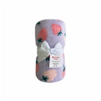 Everyday Living® Strawberries Microplush Throw Blanket - Purple Perspective: Main