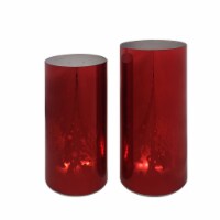 Holiday Home Christmas LED Glass Candle Holder Holiday Decor - Red