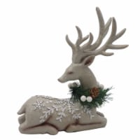 HH 8.3in Sitting Deer Décor Beige Perspective: Main