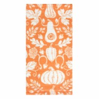 Holiday Home Coral Gold Leaf Block Print Fall Harvest Dual Kitchen Towel
