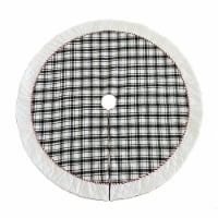 Holiday Home 48" Plaid Christmas Tree Skirt Holiday Décor - Black and White Perspective: Main