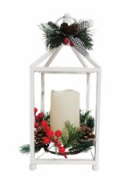 Holiday Home LED White Lantern Christmas Décor Perspective: Main