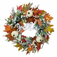 Holiday Home LED Fall Gather Wreath Perspective: Main