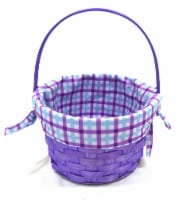 HH 7in Lined Bamboo Basket - Purple Perspective: Main