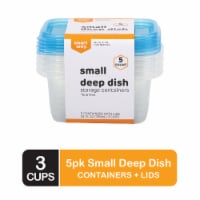 Smart Way™ BPA-Free Plastic Small Deep Dish Food Storage Container - 5 pack