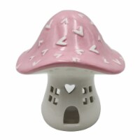 Holiday Home Ceramic Mushroom House - Pink/White Perspective: Main