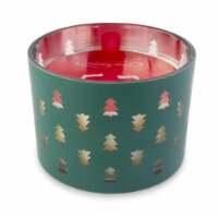 Holiday Home Large Trees Engraved Jar Candle Perspective: Main