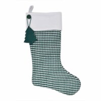 Holiday Home Stripe Knit Stocking Christmas Decoration - Green