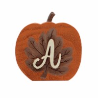 Holiday Home Monogram A Wooden Pumpkin Thanksgiving Fall Décor Perspective: Main