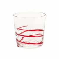 Holiday Home Red Swirl Double Old Fashioned Glass Perspective: Main