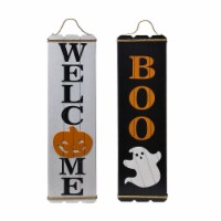 Holiday Home Welcome/Boo Double Sided Porch Leaner Halloween Decor Perspective: Main