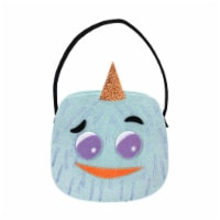 Holiday Home Blue Monster Felt Shaped Halloween Treat Bucket Perspective: Main