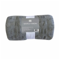 HD Designs® Rolled Waffle Throw - Gray Perspective: Main