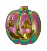 Holiday Home Iridescent Electroplated Ceramic Pumpkin Halloween Decor Perspective: Main