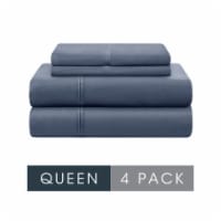 Modavari 500 Thread Count Egyptian Cotton Queen Sheet Set - Blue Perspective: Main