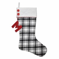 Holiday Home Plaid Monogram M Christmas Stocking Holiday Decoration