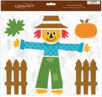 Holiday Home Harvest Scarecrow Thanksgiving Fall Gel Clings Perspective: Main