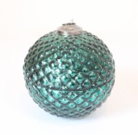 Holiday Home Pine Cone Glass Ornament Candle - Green