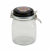 Holiday Home Day of the Dead Clamp Jar- Purple Skull Perspective: Main