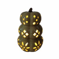 Holiday Home Lighted Harvest Stacked Pumpkin Decor - Yellow Perspective: Main