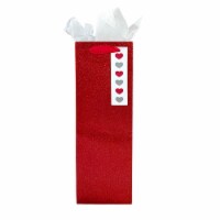 Holiday Home Valentine's Day Glitter Wine Bag - Red Perspective: Main